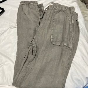 Grey linen joggers